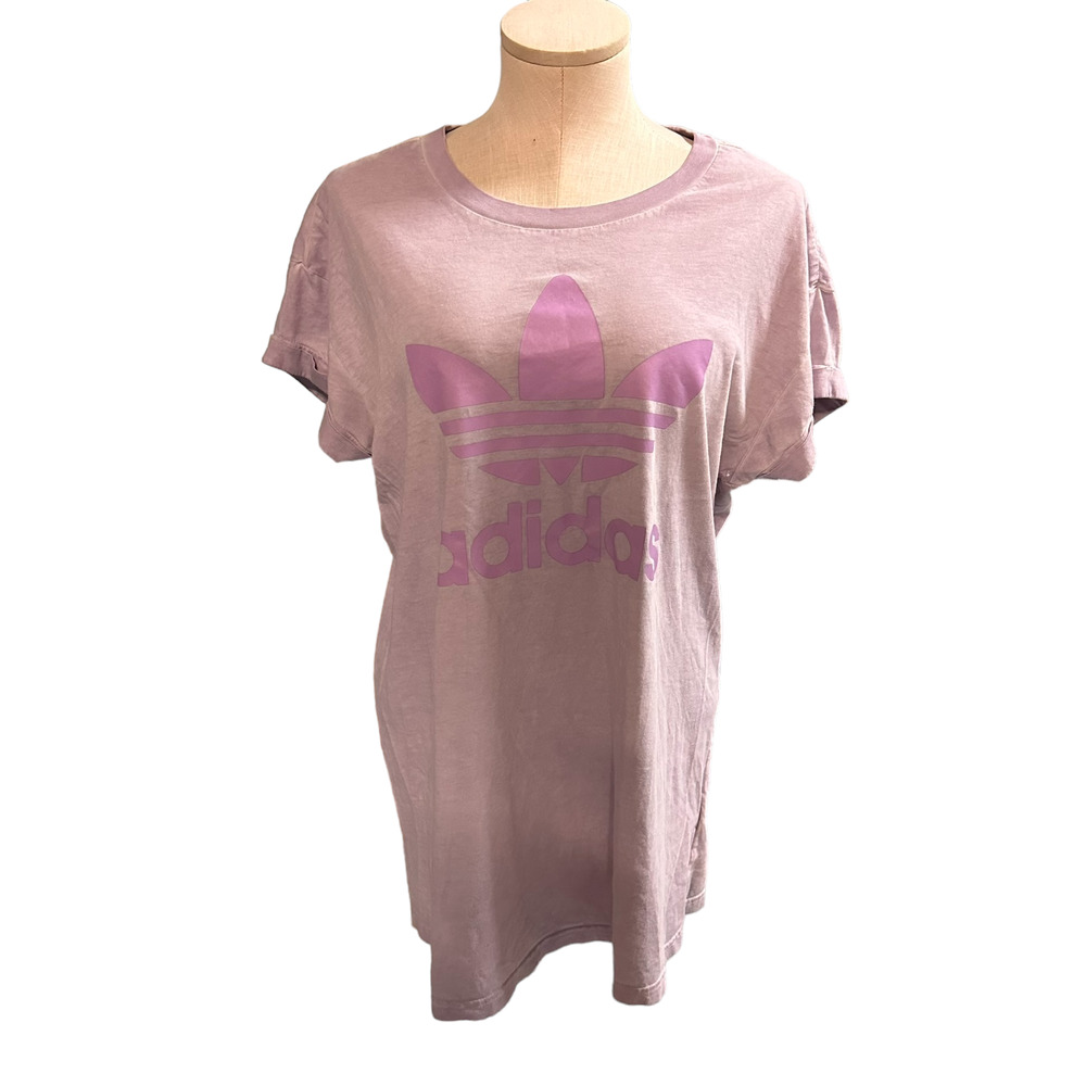 Women's Adidas size, Small, Lavender/Purple logo T-shirt‎